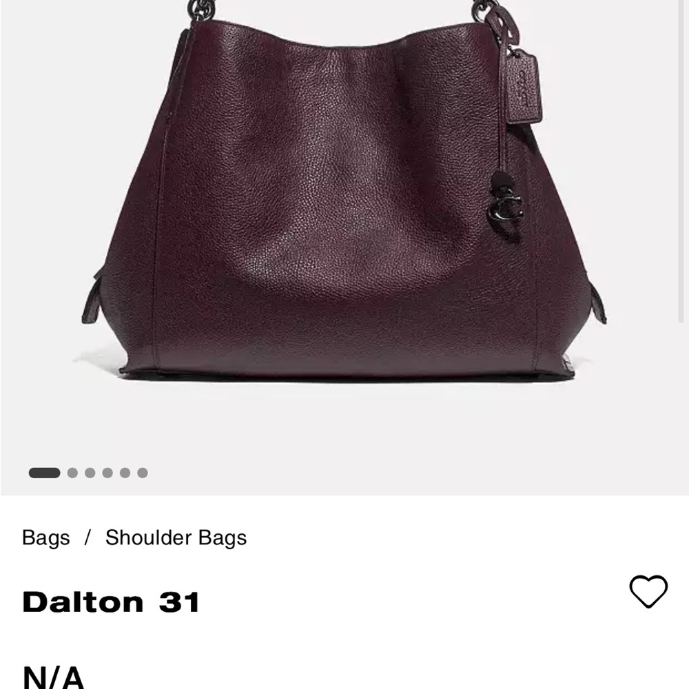 Coach bag SOLD OUT, oxblood color, pebbled leather. Gunmetal hardware. - Picture 8 of 8